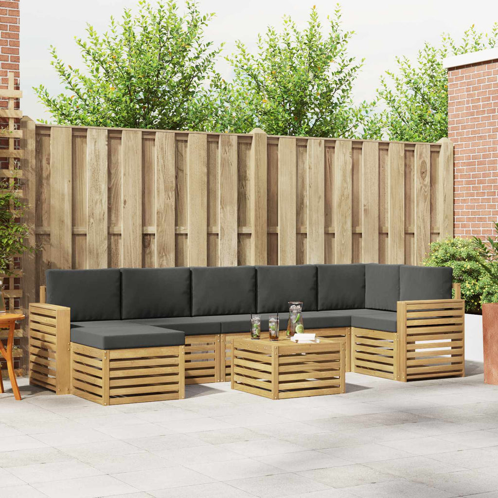 Outdoor-Sofagarnitur 8 pcs Weiß und Anthrazit 59 x 59 x 37 cm