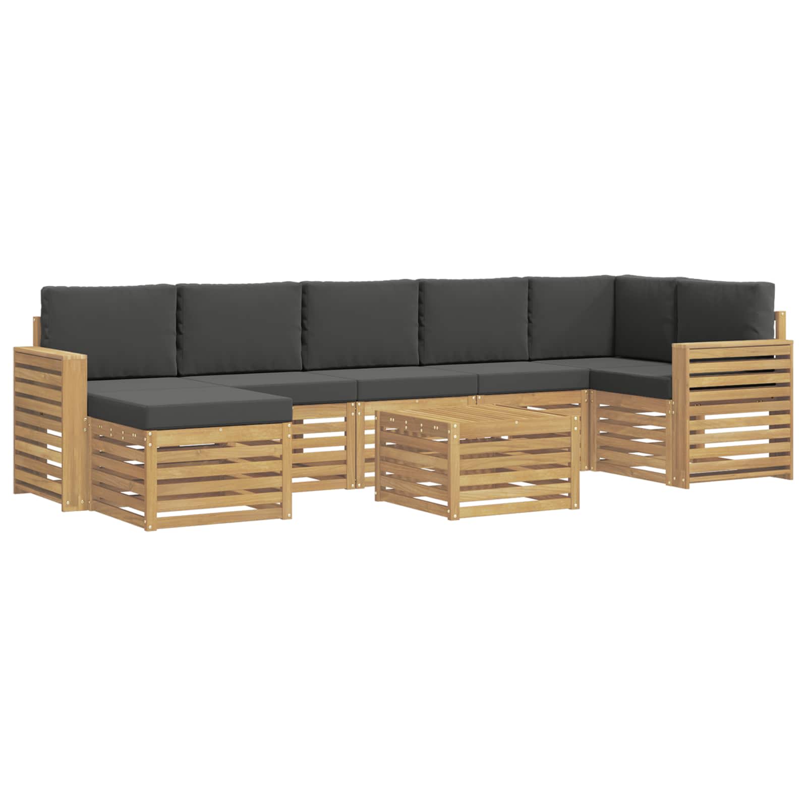 Outdoor-Sofagarnitur 8 pcs Weiß und Anthrazit 59 x 59 x 37 cm