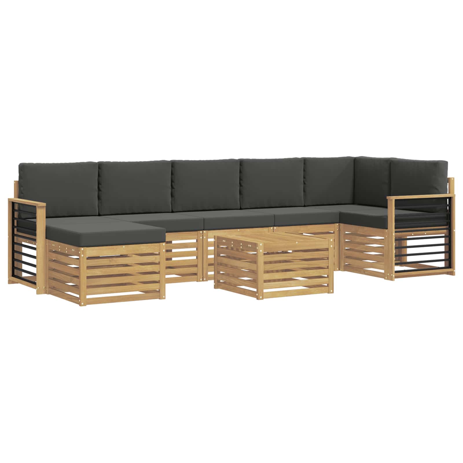Outdoor-Sofagarnitur 8 pcs Weiß und Anthrazit 59 x 59 x 37 cm