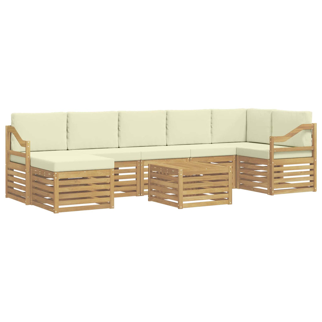 Outdoor-Sofagarnitur 8 pcs Weiß und Creme 59 x 59 x 37 cm