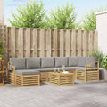 Outdoor-Sofagarnitur 8 pcs Weiß und Hellgrau 59 x 59 x 37 cm