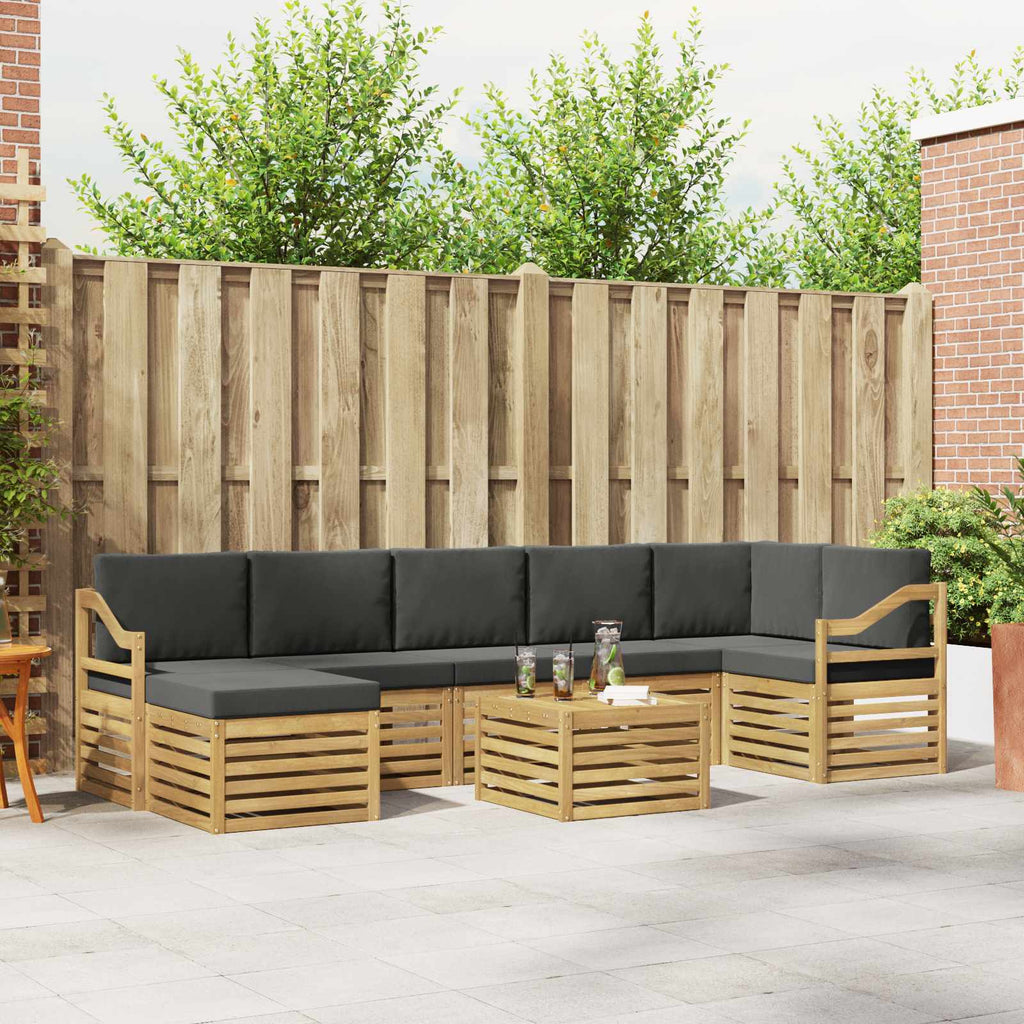 Outdoor-Sofagarnitur 8 pcs Weiß und Anthrazit 59 x 59 x 37 cm