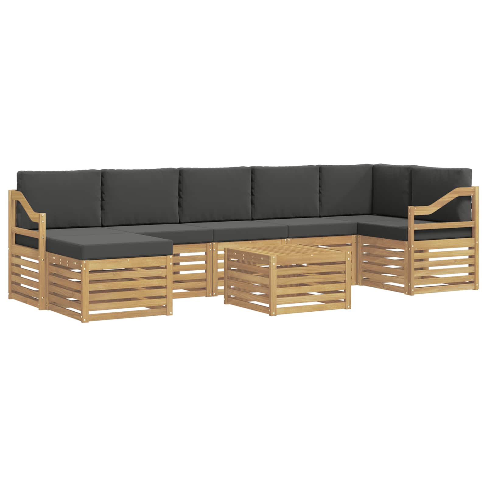 Outdoor-Sofagarnitur 8 pcs Weiß und Anthrazit 59 x 59 x 37 cm