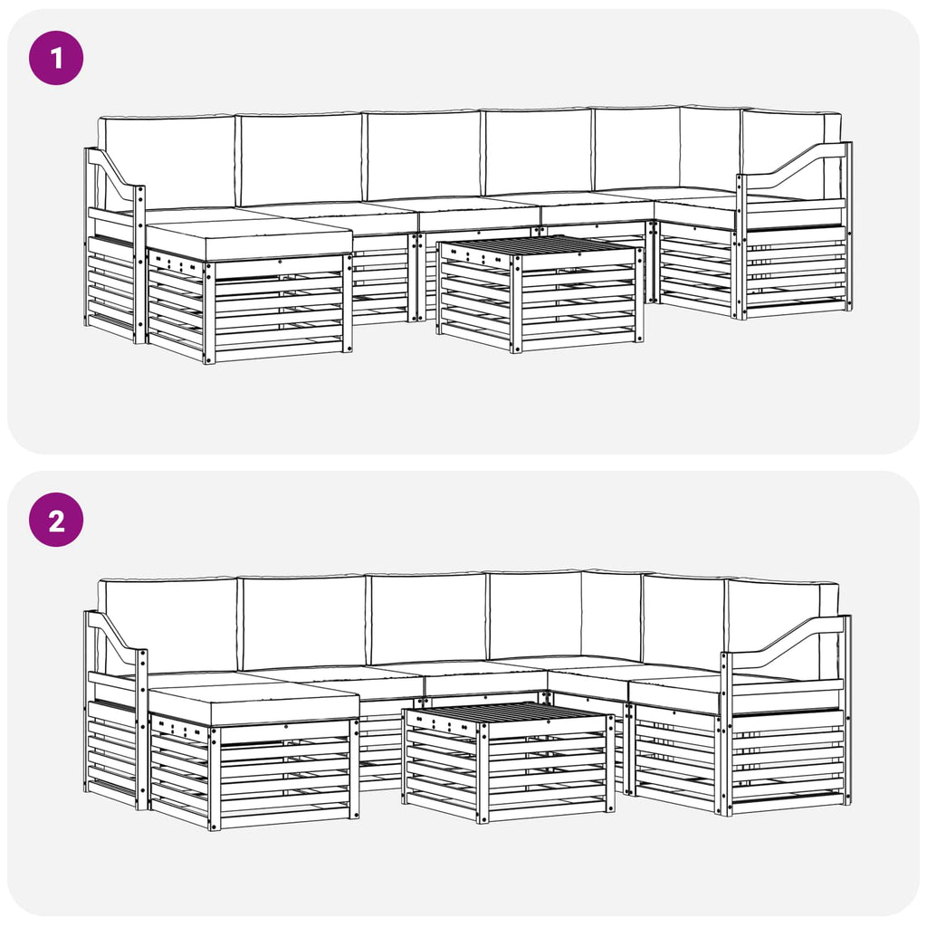Outdoor-Sofagarnitur 8 pcs Weiß und Anthrazit 59 x 59 x 37 cm