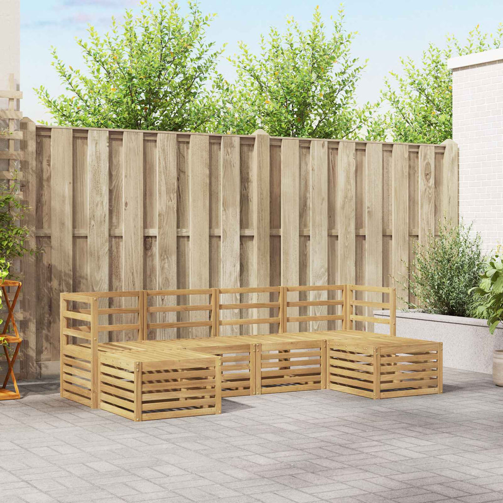 Sofagarnituren 6 pcs Weiß Massivholz Akazie