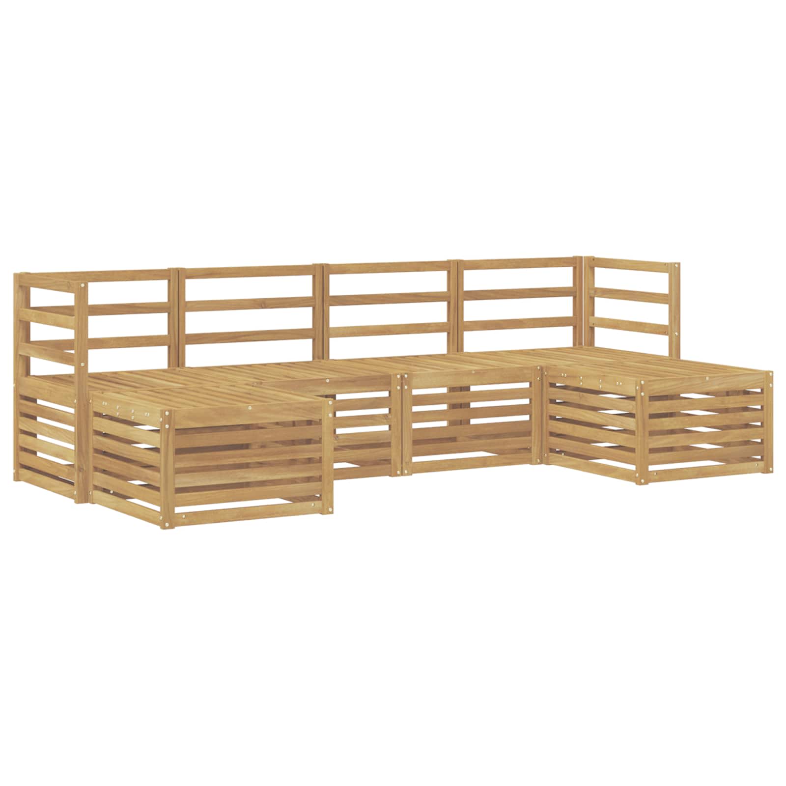 Sofagarnituren 6 pcs Weiß Massivholz Akazie