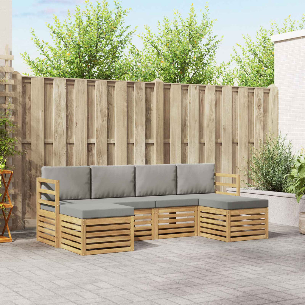 Sofagarnituren 6 pcs Weiß und Hellgrau 245 x 122,5 x 73 cm