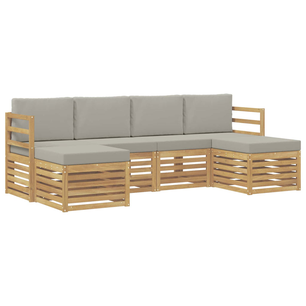 Sofagarnituren 6 pcs Weiß und Hellgrau 245 x 122,5 x 73 cm