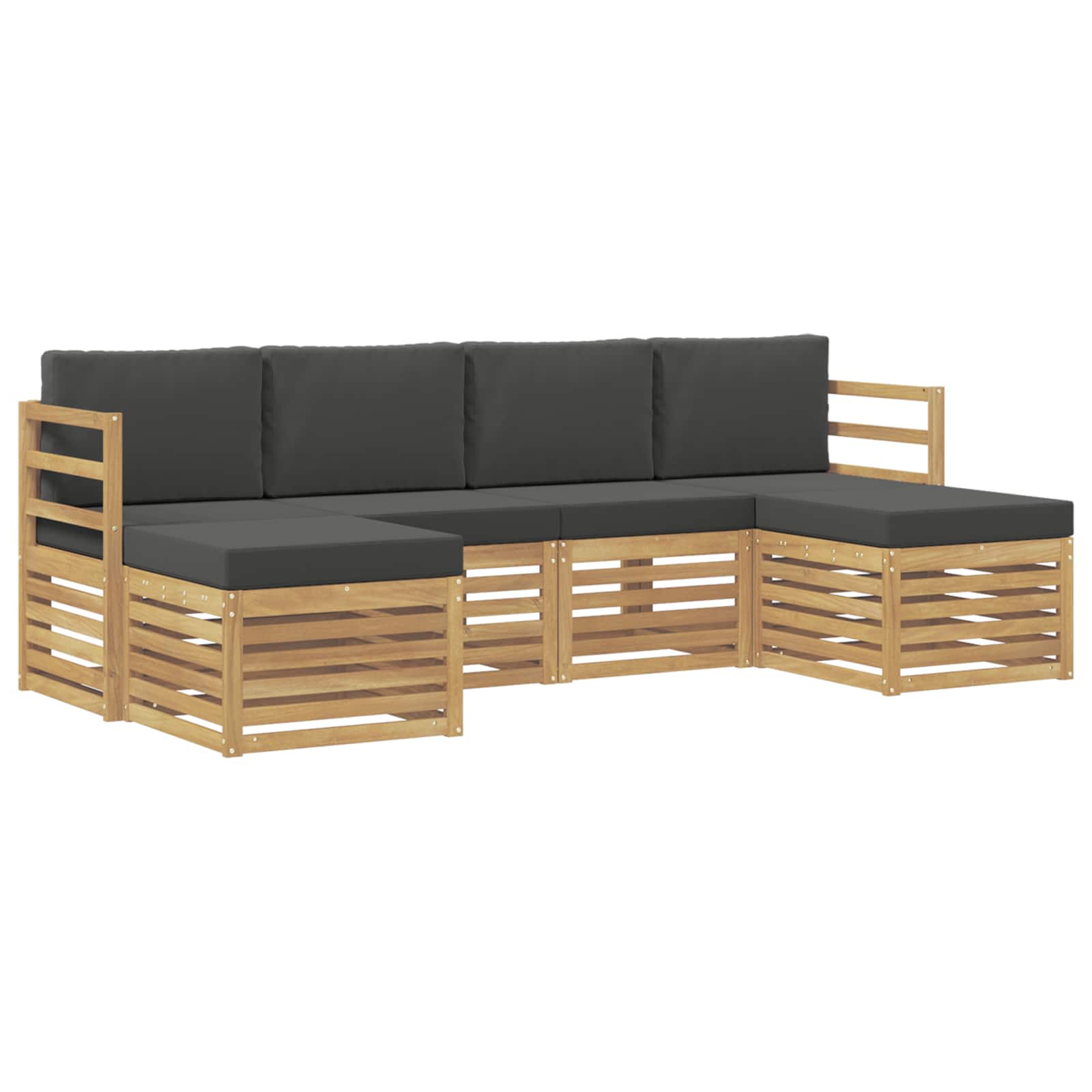 Sofagarnituren 6 pcs Weiß und Anthrazit 245 x 122,5 x 73 cm