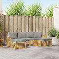Outdoor-Sofagarnitur 5 pcs Weiß und Hellgrau