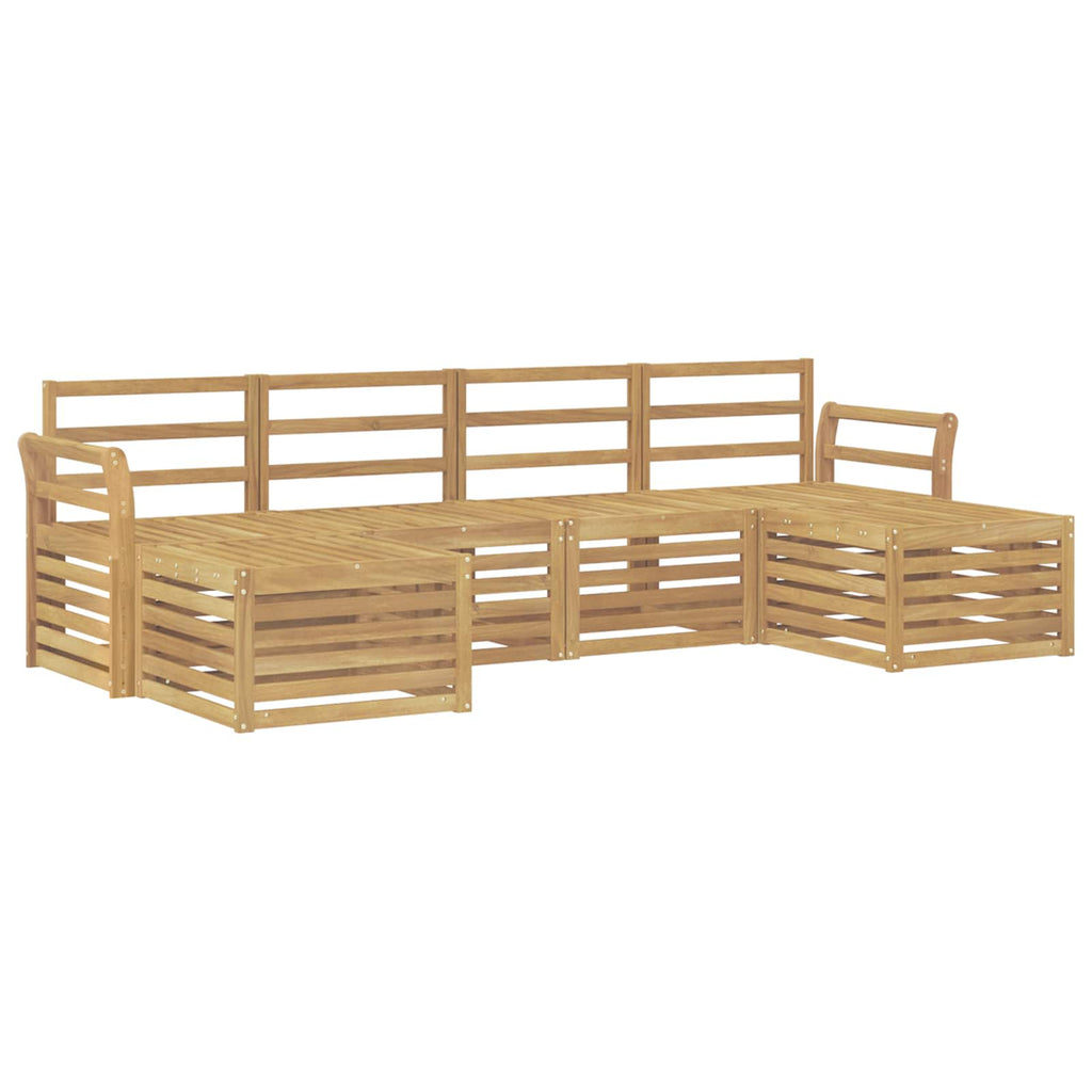 Outdoor-Sofagarnitur 6 pcs Weiß 253 x 122,5 x 73 cm