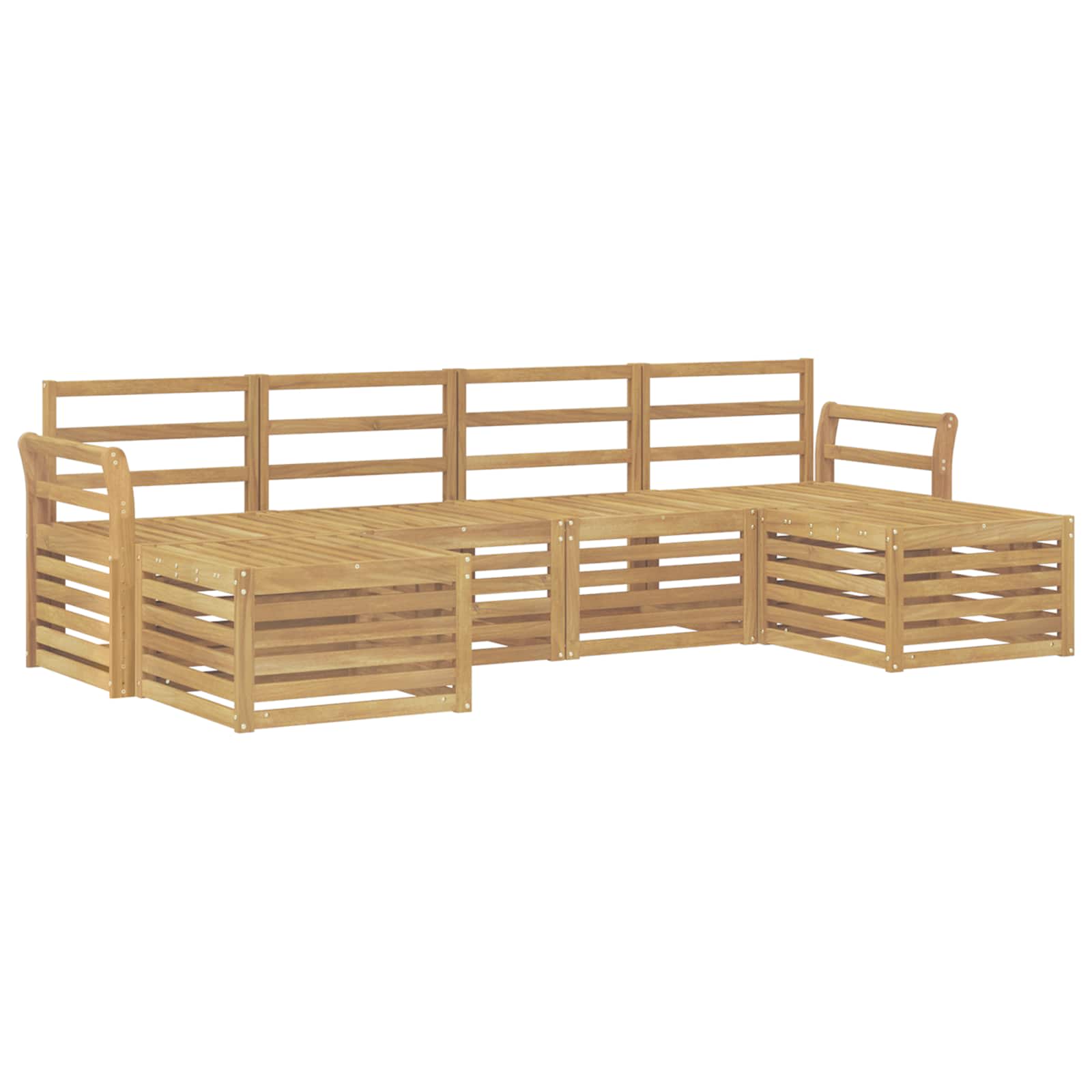 Outdoor-Sofagarnitur 6 pcs Weiß 253 x 122,5 x 73 cm