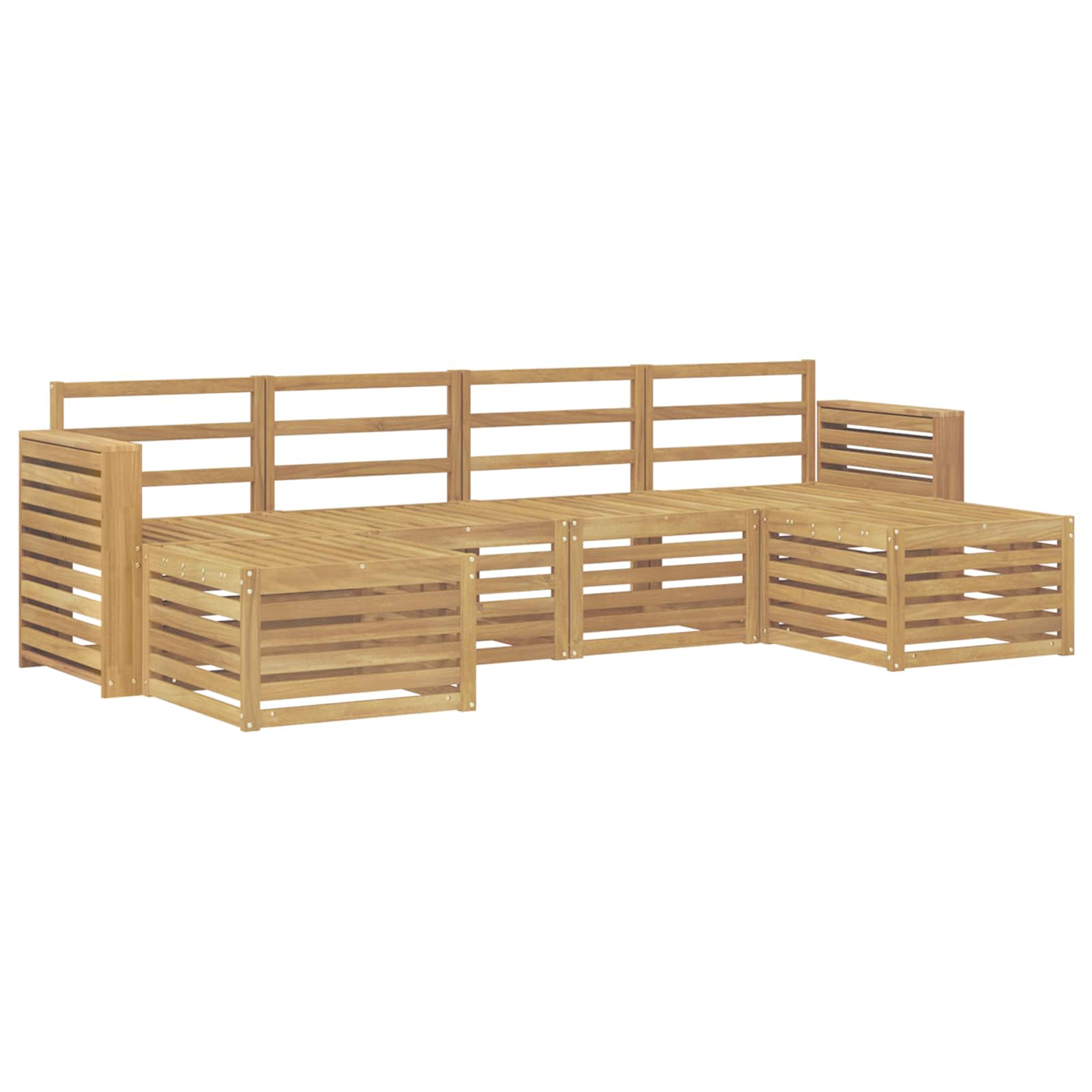 Outdoor-Sofagarnitur 6 pcs Weiß 257 x 122,5 x 73 cm