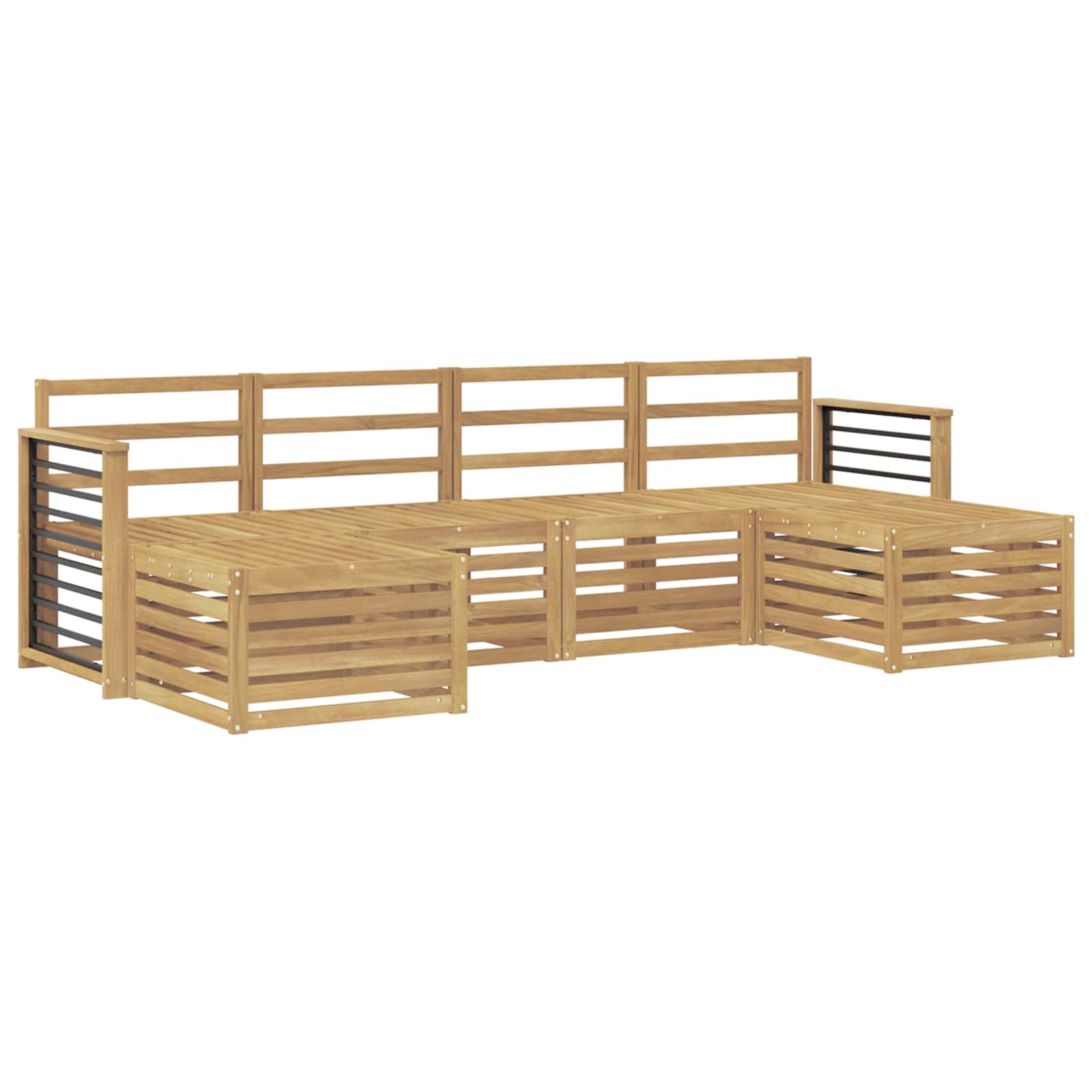 Sofagarnituren 6 pcs Weiß Massivholz Akazie
