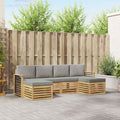 Sofagarnituren 6 pcs Weiß und Hellgrau 249 x 122,5 x 73 cm