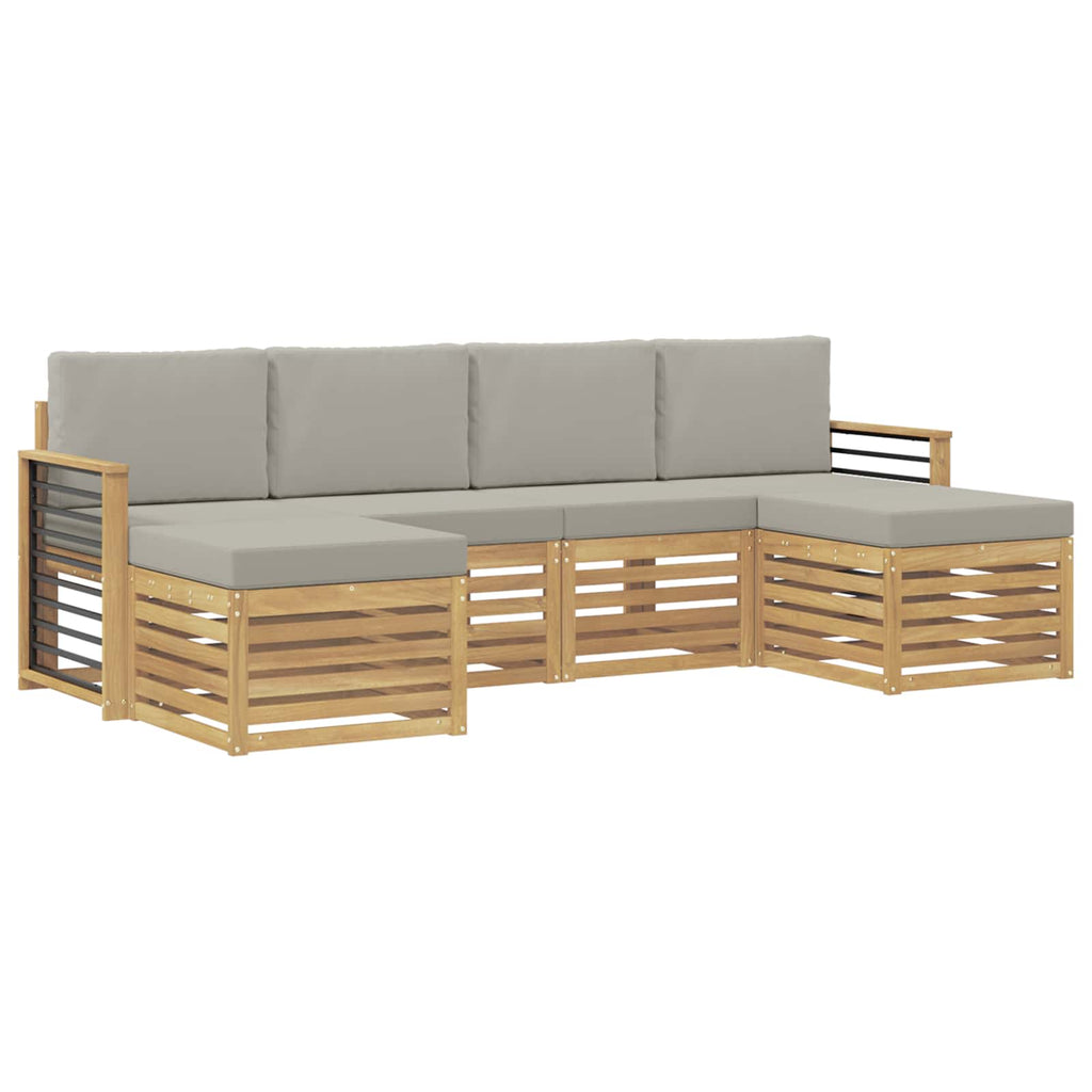 Sofagarnituren 6 pcs Weiß und Hellgrau 249 x 122,5 x 73 cm