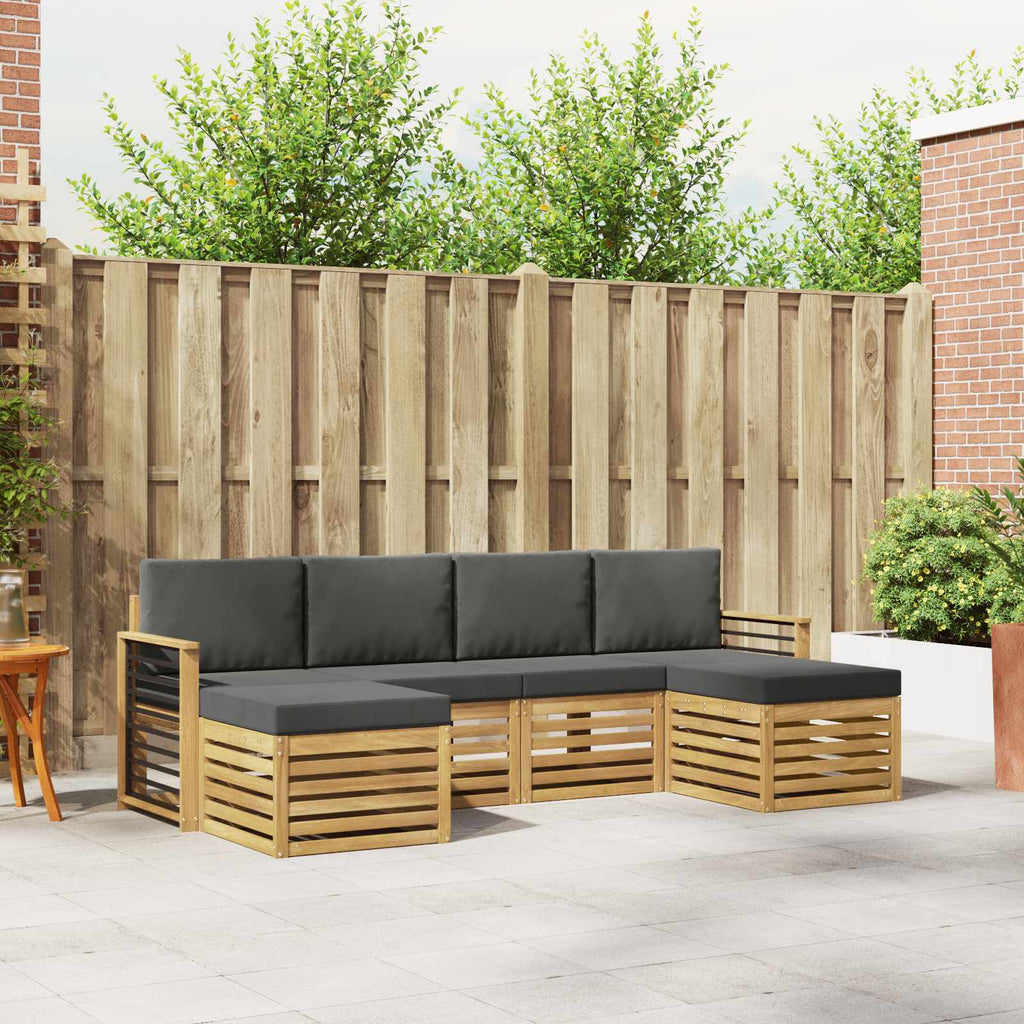 Sofagarnituren 6 pcs Weiß und Anthrazit 249 x 122,5 x 73 cm
