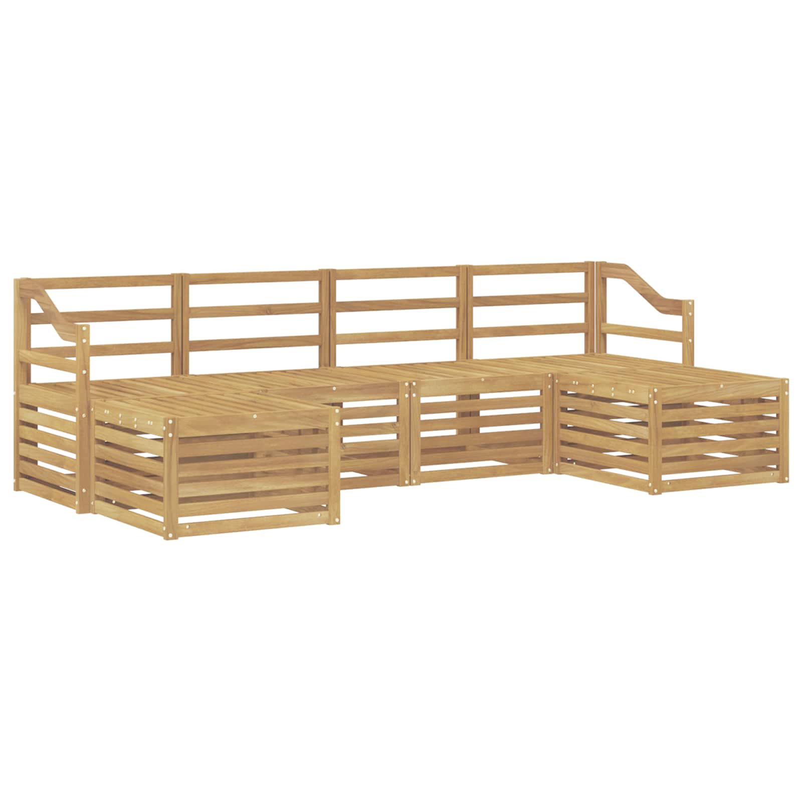 Sofagarnituren 6 pcs Weiß Massivholz Akazie