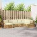 Outdoor-Sofagarnitur 8 pcs Weiß und Creme 304 x 185,5 x 73 cm