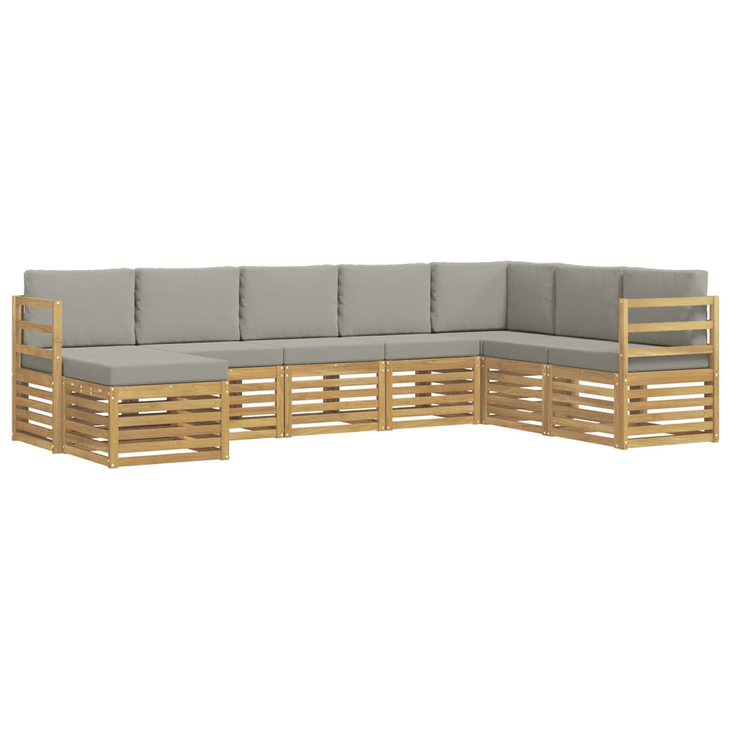 Outdoor-Sofagarnitur 8 pcs Weiß und Hellgrau