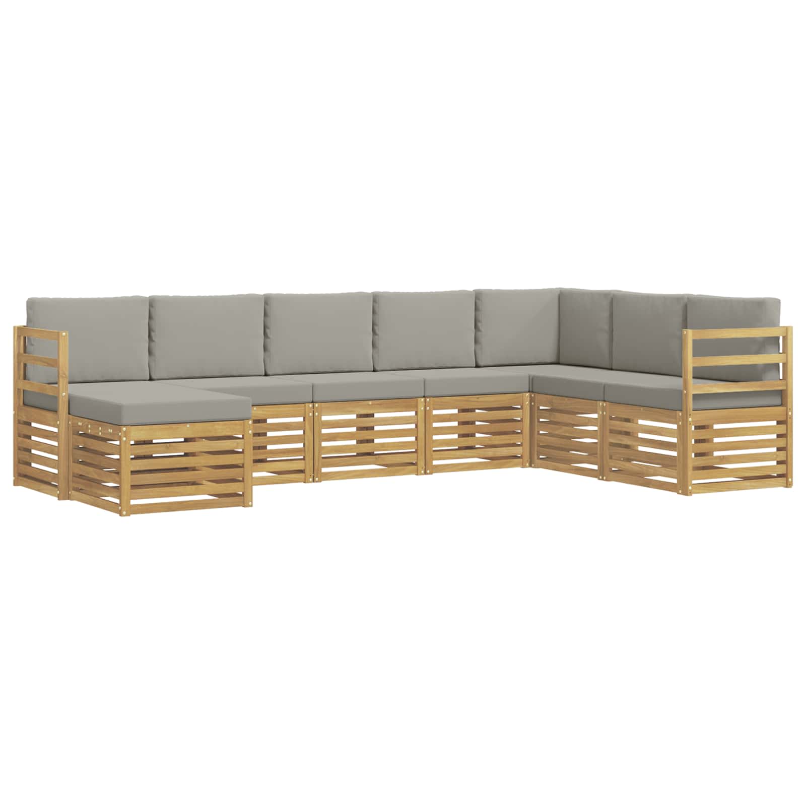 Outdoor-Sofagarnitur 8 pcs Weiß und Hellgrau
