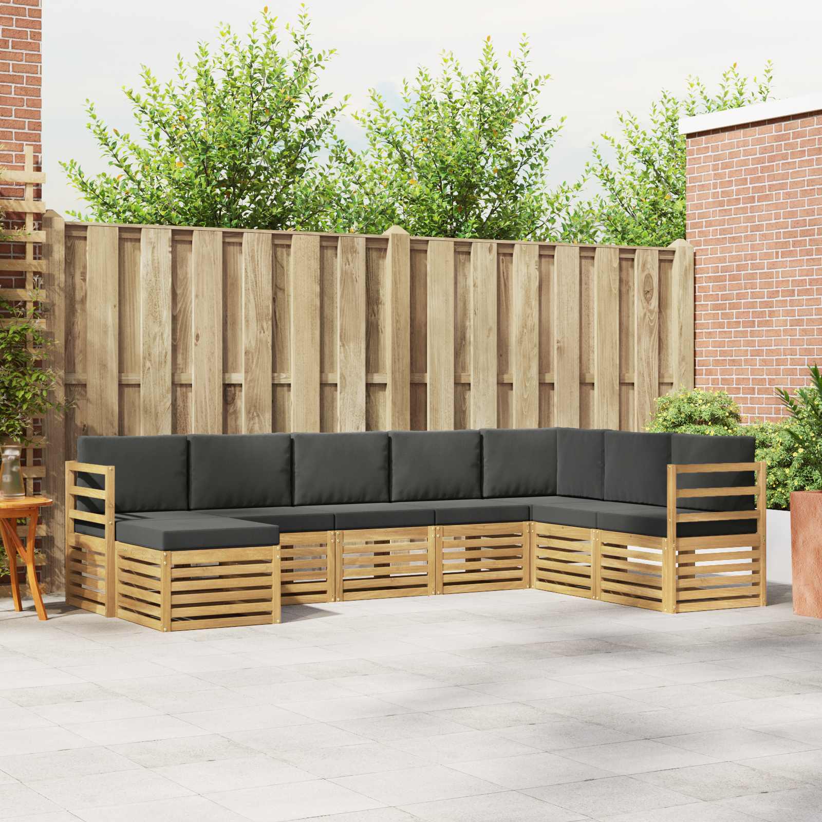 Outdoor-Sofagarnitur 8 pcs Weiß und Anthrazit