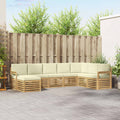 Outdoor-Sofagarnitur 8 pcs Weiß und Creme 306 x 187,5 x 73 cm
