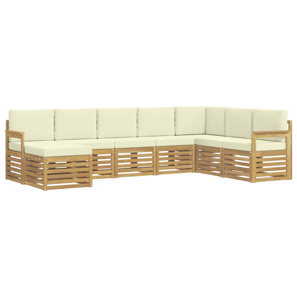Outdoor-Sofagarnitur 8 pcs Weiß und Creme 306 x 187,5 x 73 cm