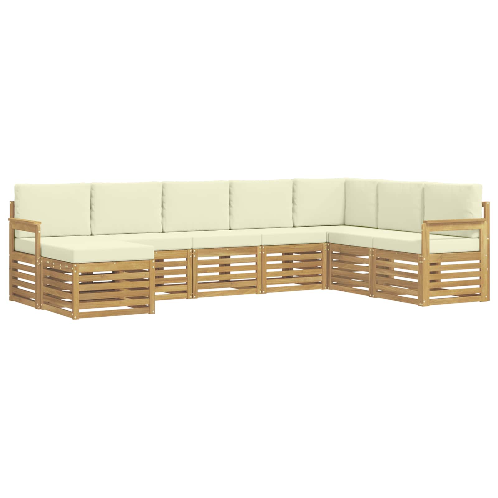 Outdoor-Sofagarnitur 8 pcs Weiß und Creme 306 x 187,5 x 73 cm