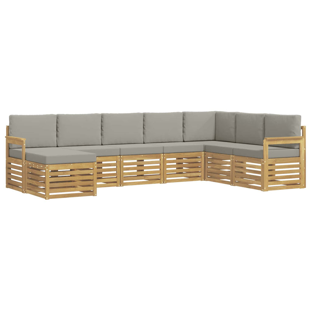 Outdoor-Sofagarnitur 6 pcs Weiß und Hellgrau