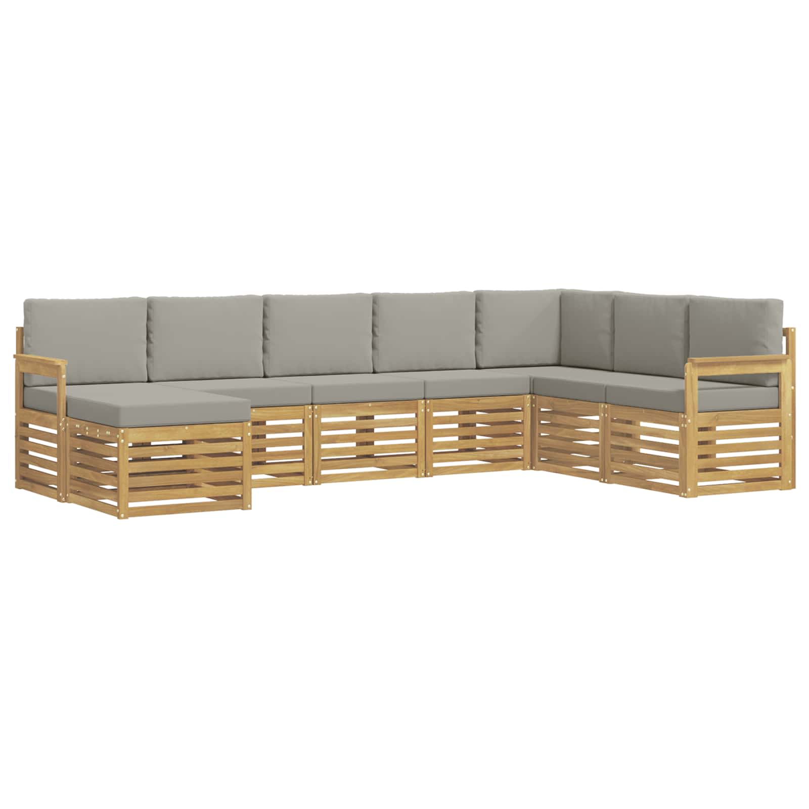 Outdoor-Sofagarnitur 6 pcs Weiß und Hellgrau