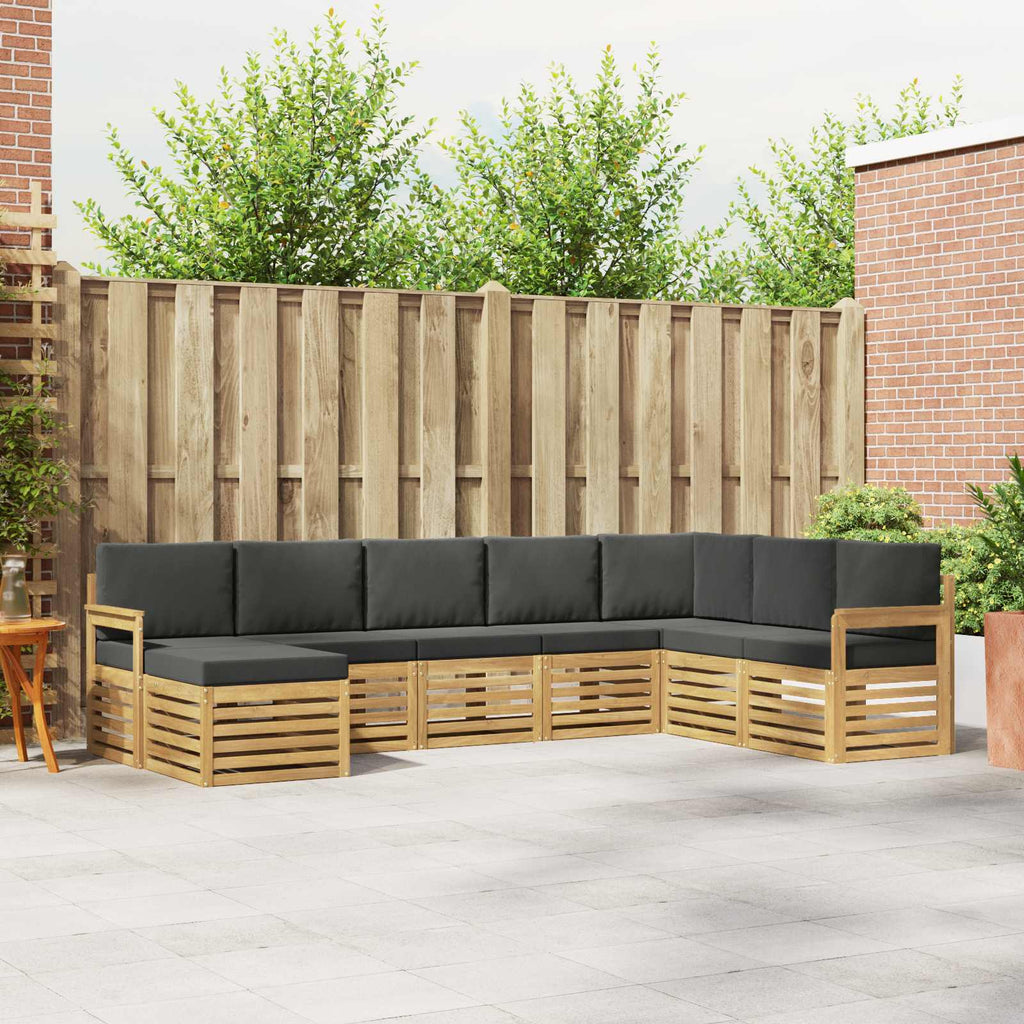 Outdoor-Sofagarnitur 8 pcs Weiß und Anthrazit