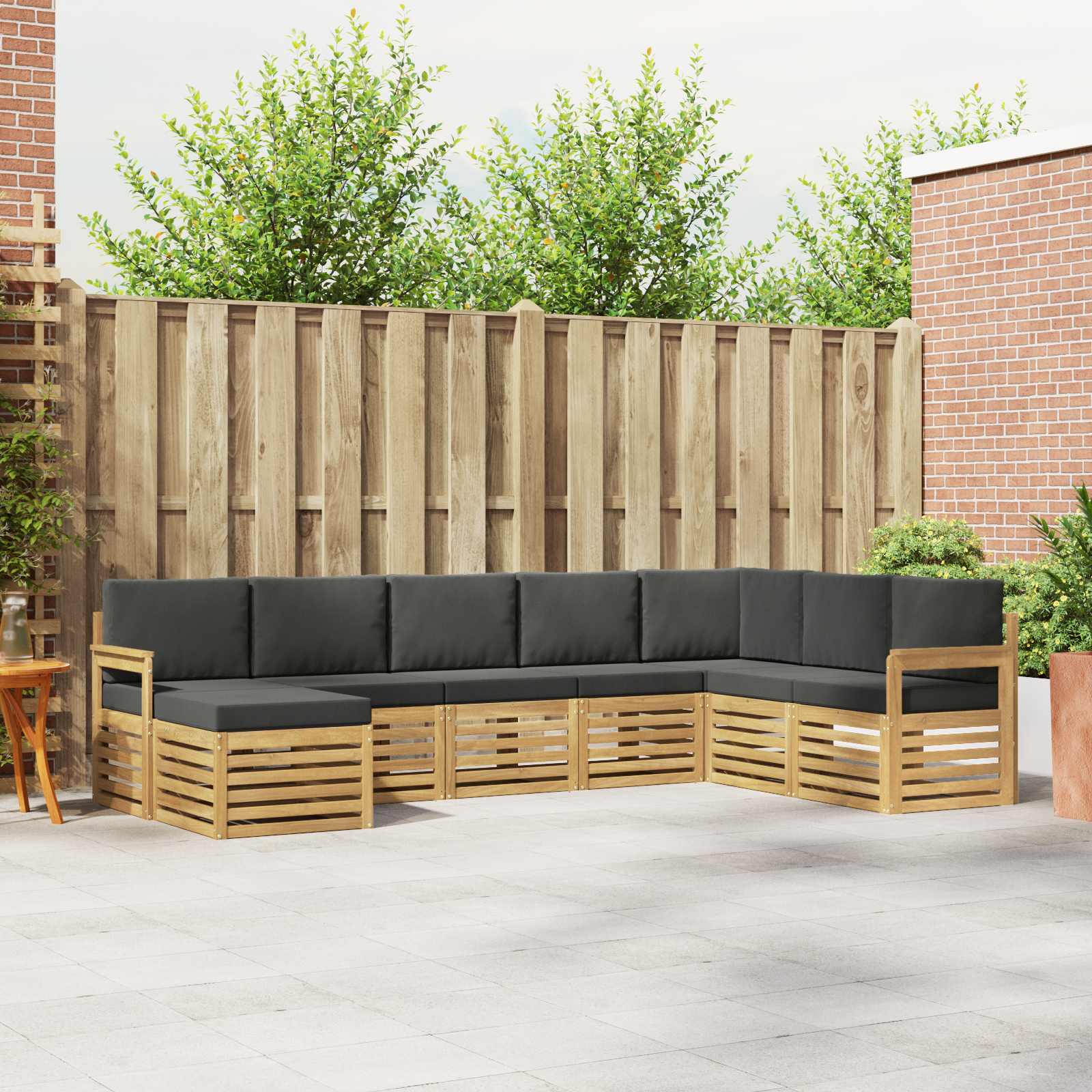 Outdoor-Sofagarnitur 8 pcs Weiß und Anthrazit