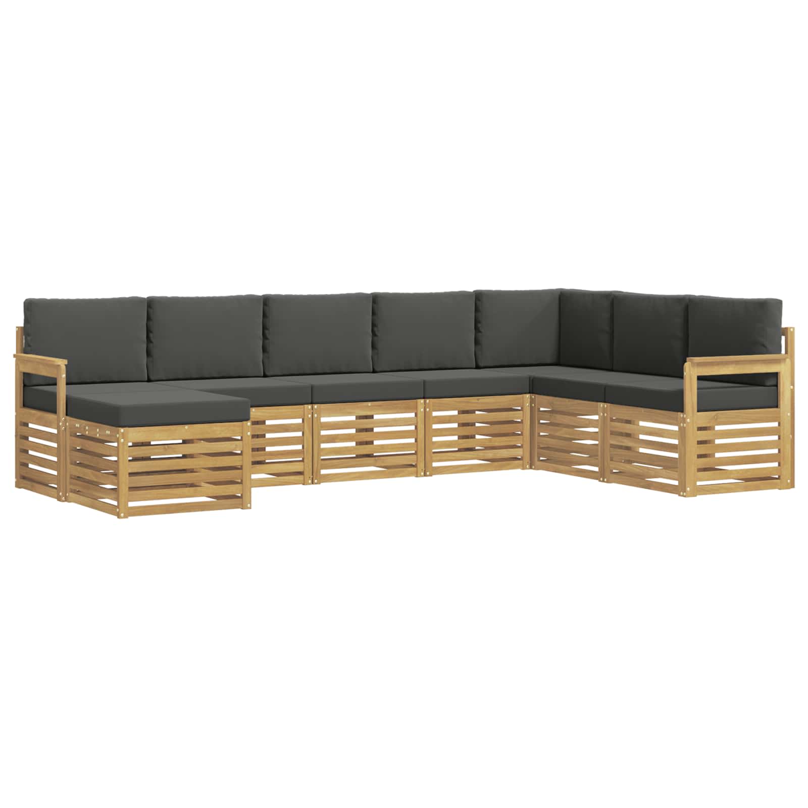 Outdoor-Sofagarnitur 8 pcs Weiß und Anthrazit