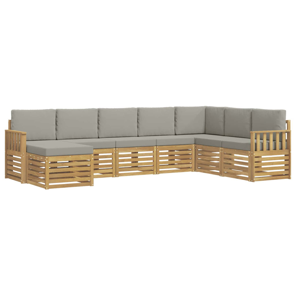 Outdoor-Sofagarnitur 6 pcs Weiß und Hellgrau