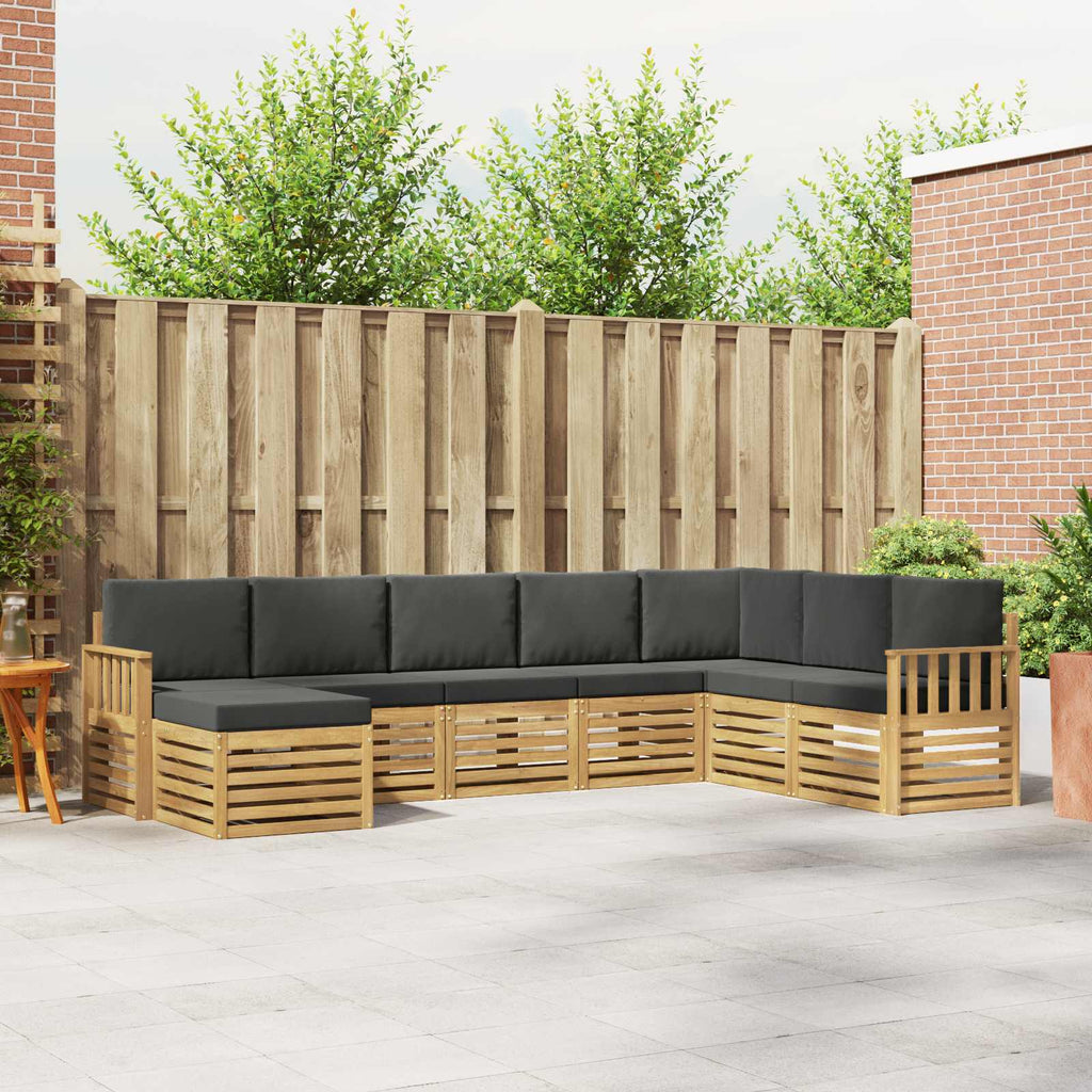 Outdoor-Sofagarnitur 8 pcs Weiß und Anthrazit