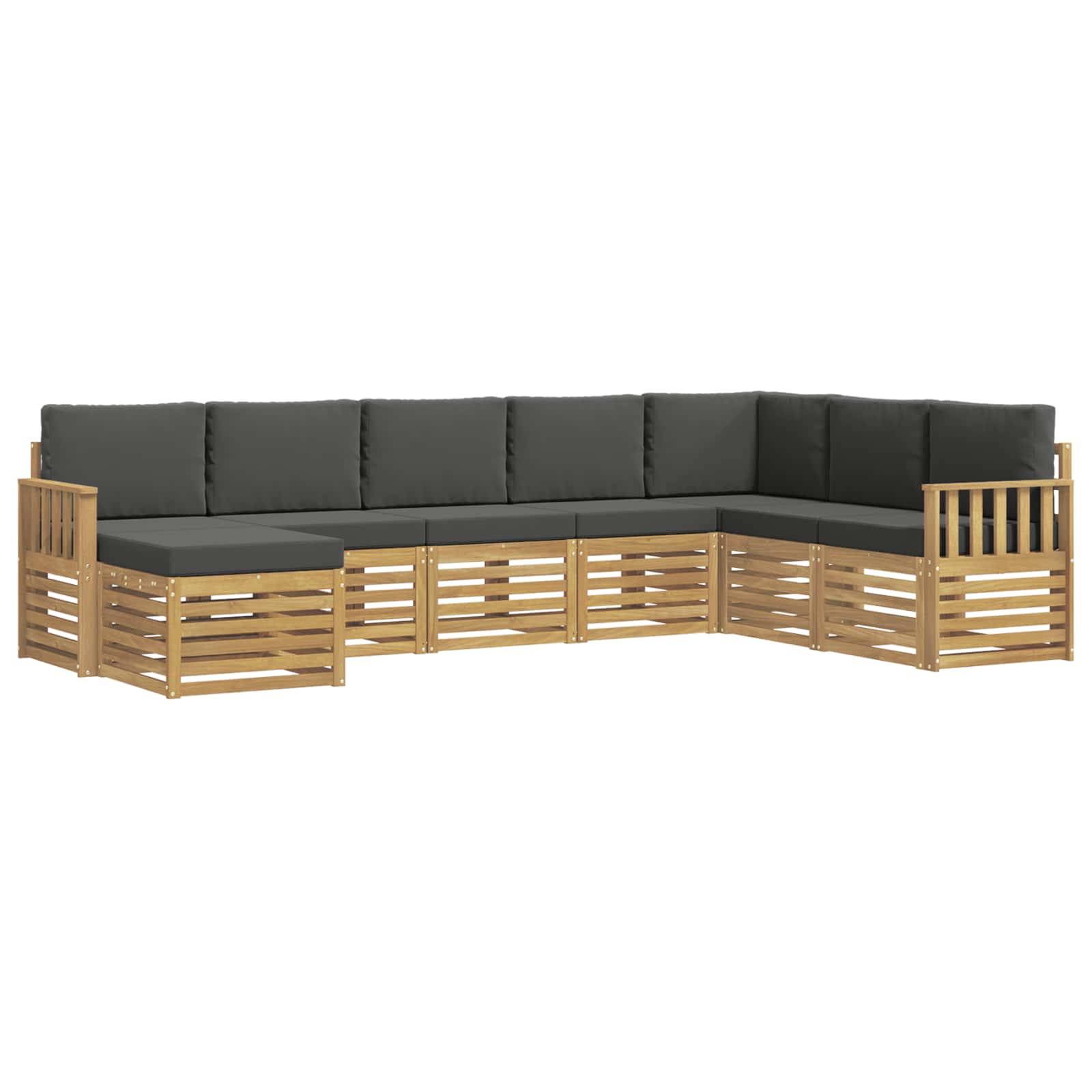 Outdoor-Sofagarnitur 8 pcs Weiß und Anthrazit