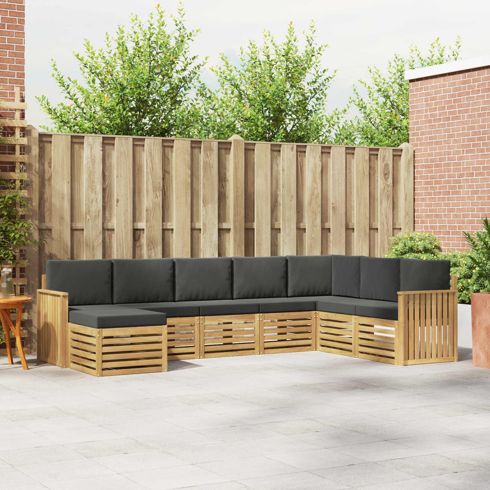 Outdoor-Sofagarnitur 8 pcs Weiß und Anthrazit