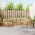 Outdoor-Sofagarnitur 8 pcs Weiß und Beige 306 x 187,5 x 73 cm