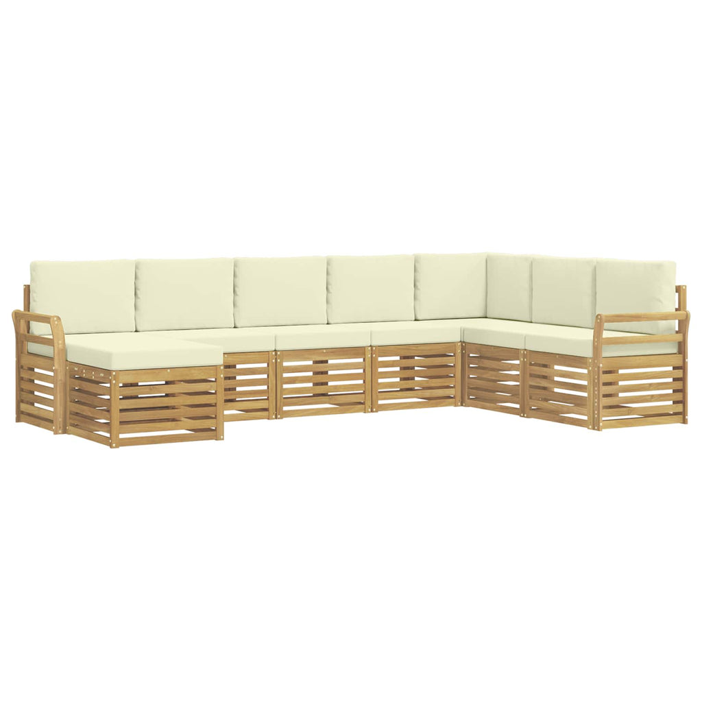 Outdoor-Sofagarnitur 8 pcs Weiß und Creme 308 x 190 x 73 cm