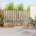 Outdoor-Sofagarnitur 8 pcs Weiß und Hellgrau 308 x 190 x 73 cm