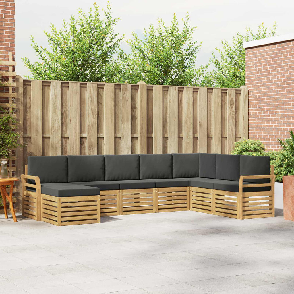 Outdoor-Sofagarnitur 8 pcs Weiß und Anthrazit 308 x 190 x 73 cm