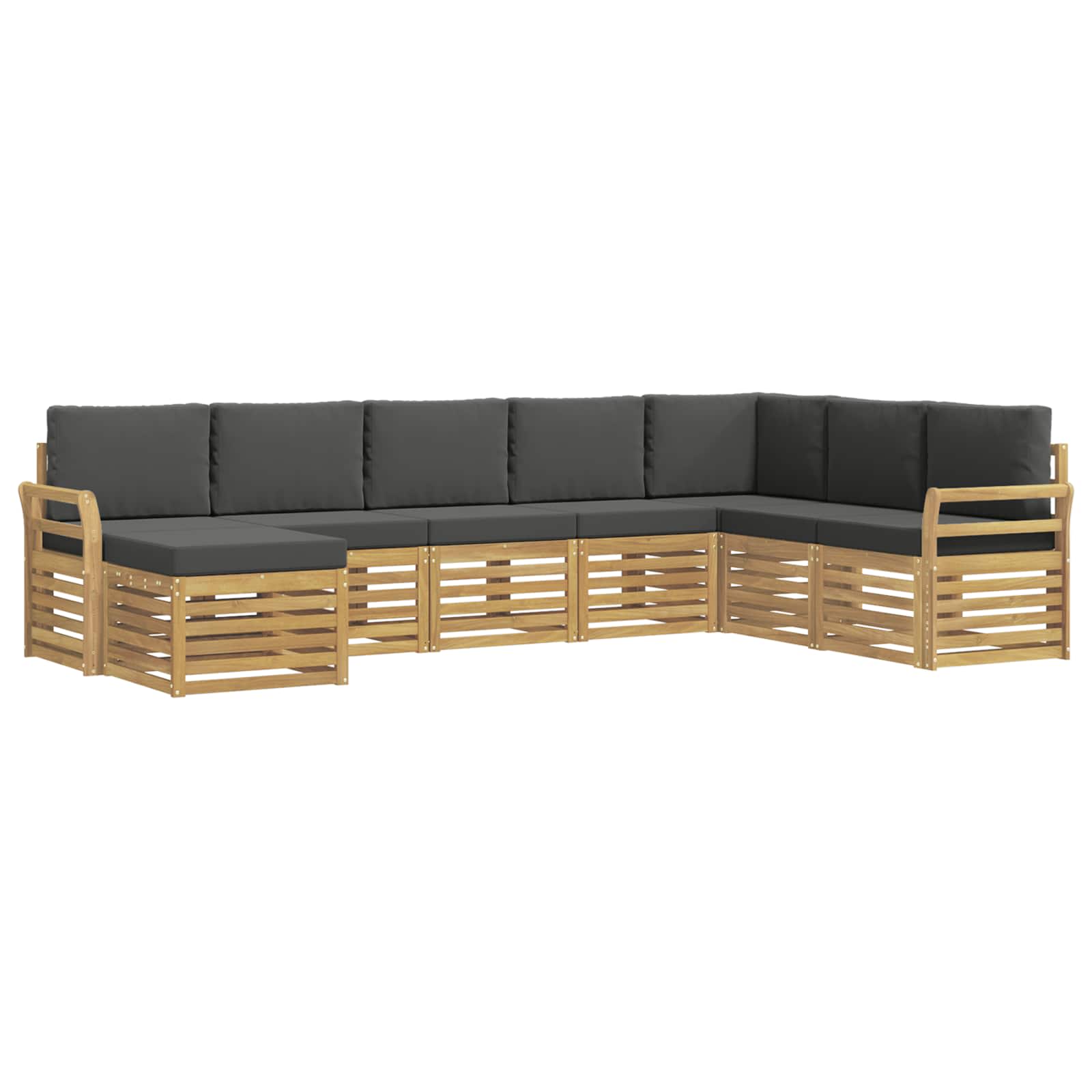 Outdoor-Sofagarnitur 8 pcs Weiß und Anthrazit 308 x 190 x 73 cm