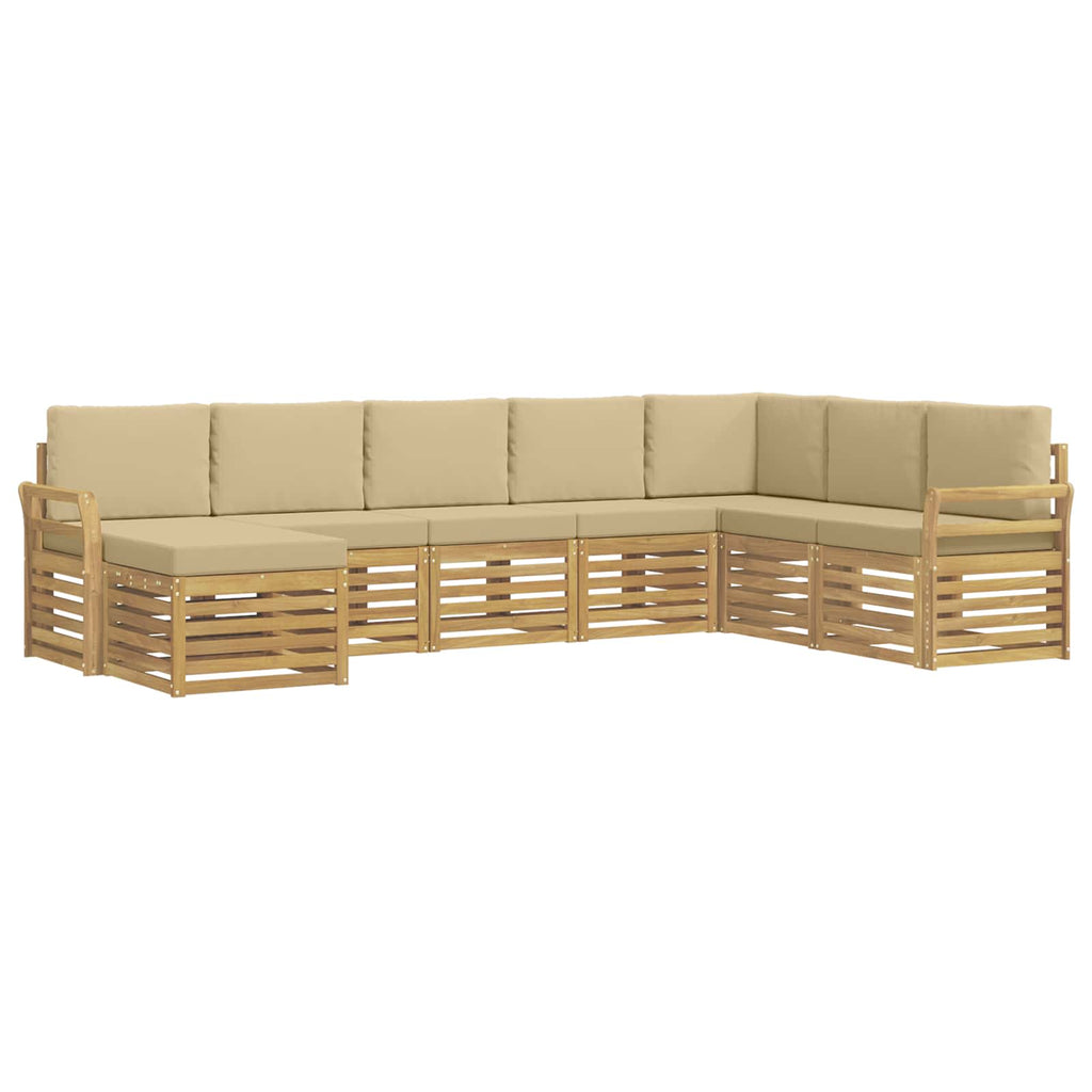 Outdoor-Sofagarnitur 8 pcs Weiß und Beige 308 x 190 x 73 cm