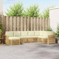 Outdoor-Sofagarnitur 8 pcs Weiß und Creme 310 x 191,5 x 73 cm