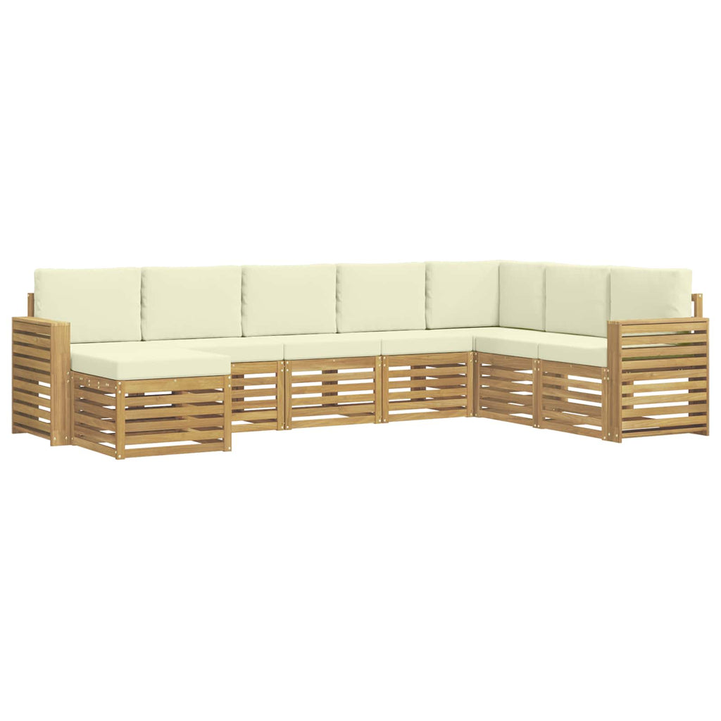 Outdoor-Sofagarnitur 8 pcs Weiß und Creme 310 x 191,5 x 73 cm