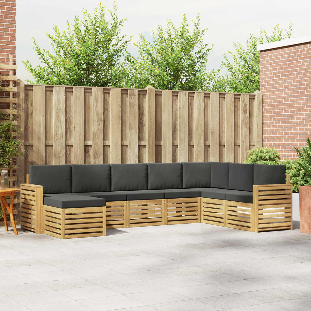 Outdoor-Sofagarnitur 8 pcs Weiß und Anthrazit