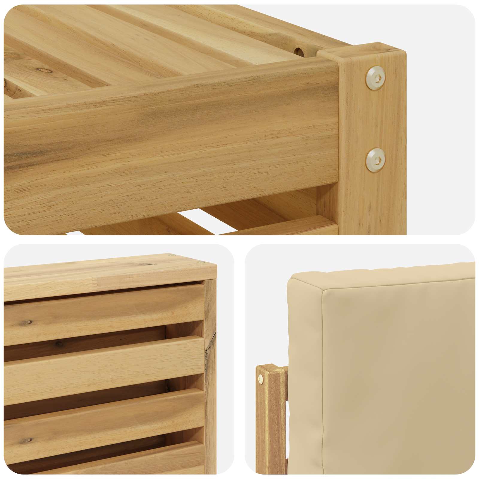 Outdoor-Sofagarnitur 8 pcs Weiß und Beige 310 x 191,5 x 73 cm