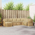 Outdoor-Sofagarnitur 8 pcs Weiß und Beige 310 x 191,5 x 73 cm