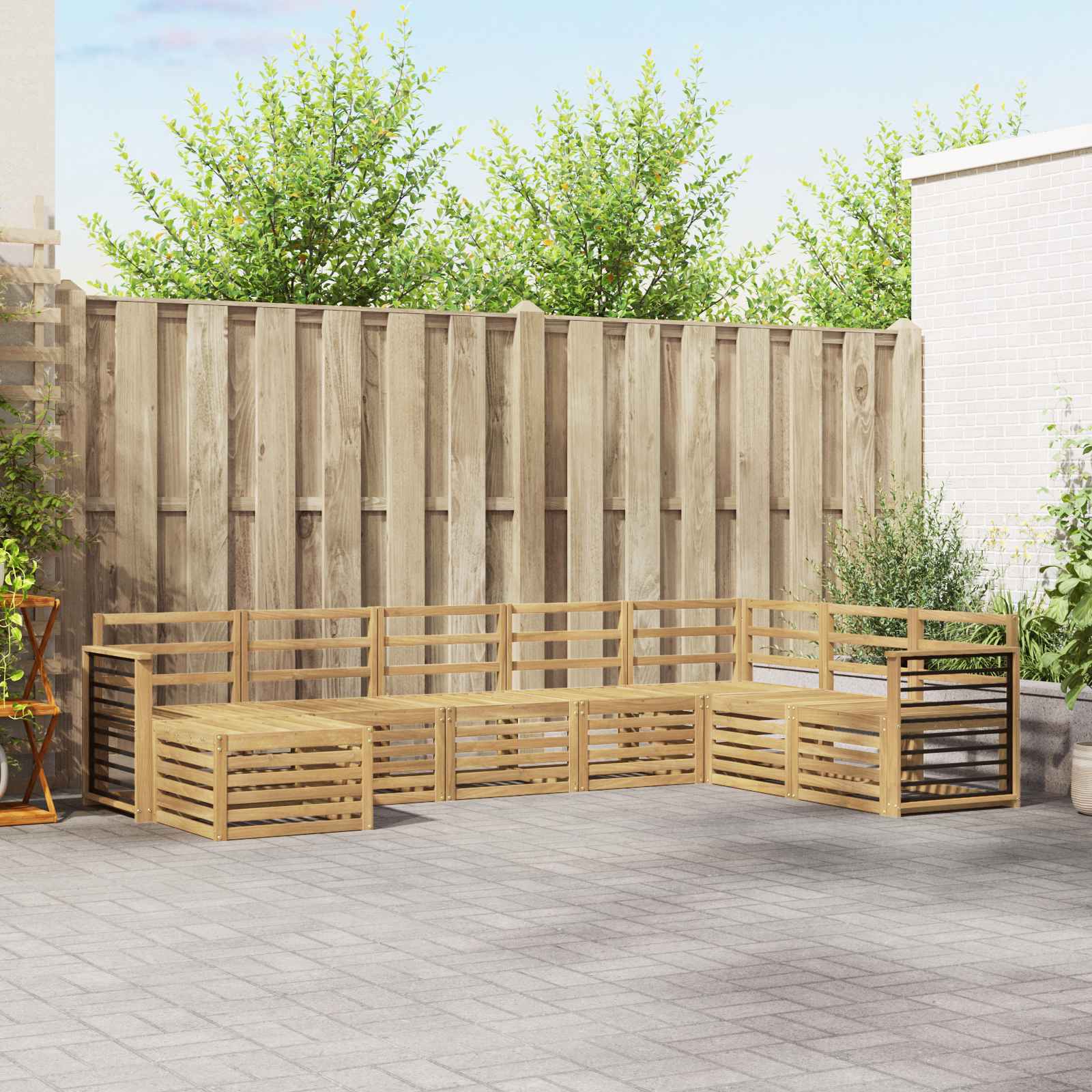 Outdoor-Sofagarnitur 8 pcs Weiß 306 x 187,5 x 73 cm